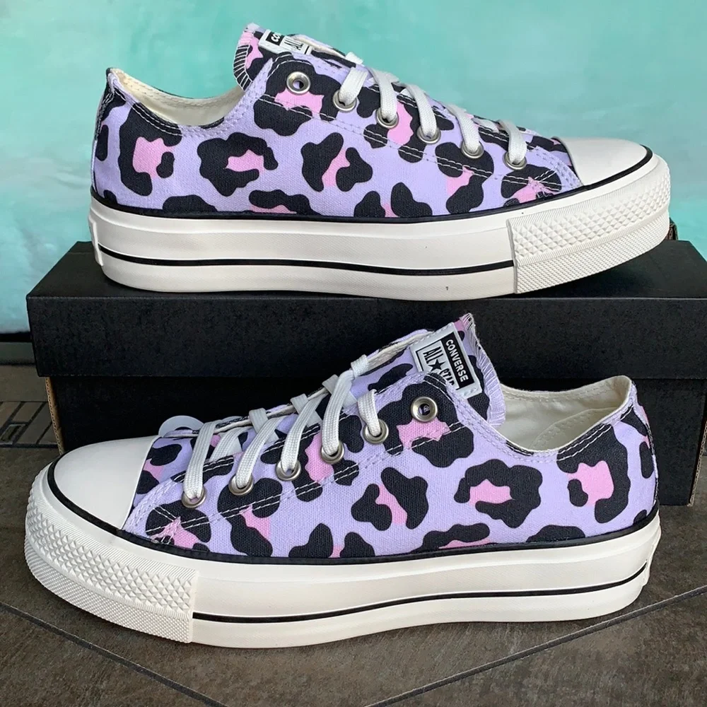 Converse Leopard Print platform sneakers- NWOB - Picture 4 of 14